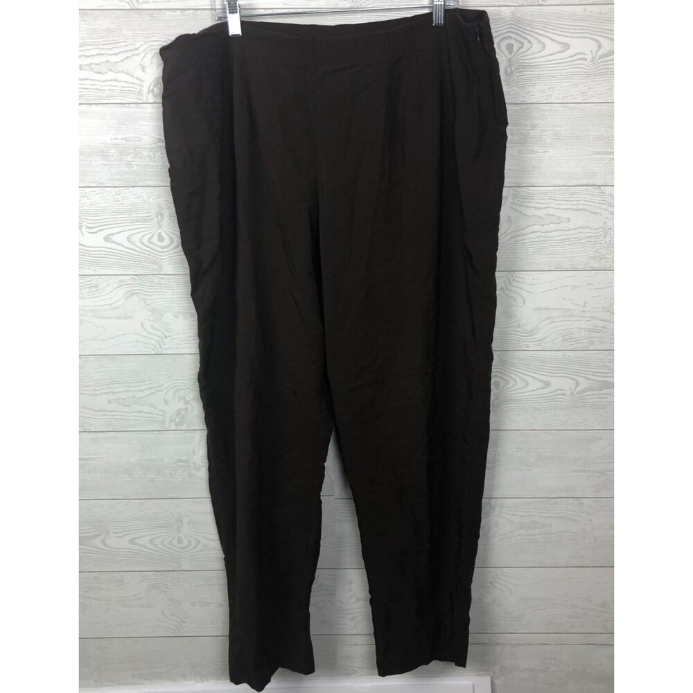 Studio C Classic Collection Women's Size 18W Flat Crop Cropped Pants Solid Brown